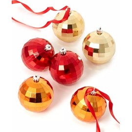 Holiday Lane Christmas Cheer Diamond Ball Ornaments, Set of 6