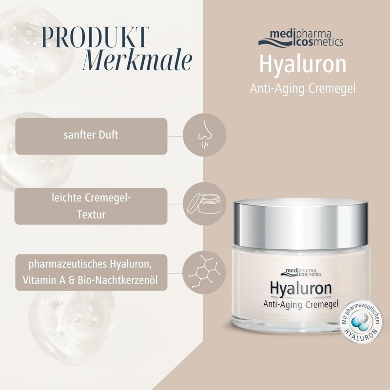 Hyaluronic Anti-Ageing Cream Gel I Reduces Wrinkles I with SPF30