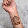 4 x 'Empty Bird Cage' Temporary Tattoos - Water Resistant,