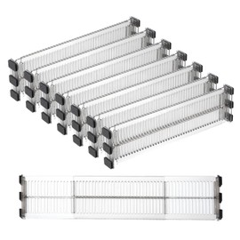 PATIKIL Erweiterbare Schubladenteiler, 27,4 cm bis 50,8 cm, 8 Stück, 7,9 cm hoch, verstellbare Schubladen-Organizer-Trennwände für Küchenutensilien, Besteck, Kleidung, Kommode, Organisation und