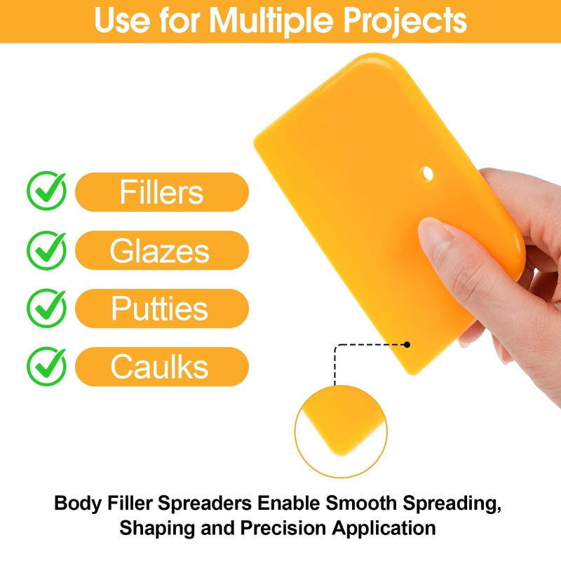 PEASUG Body Filler Spreader, 9 Pack Reusable Plastic Spreader Tool