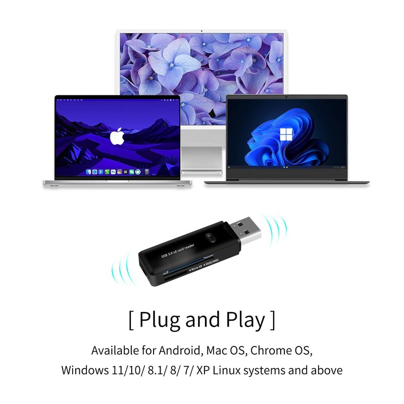 USB 3.0 SD/TF Card Reader - High-Speed Multi Memory Card