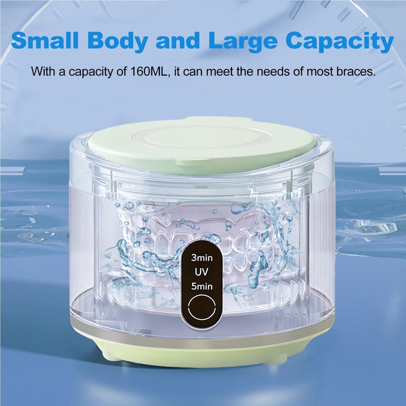 Dental Ultrasonic Retainer Cleaner Machine,45khz Ultrasonic Denture Cleaning Pod,Suitable for
