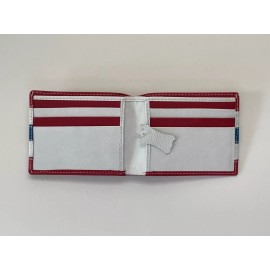 Handmade Multi Color Leather Card Holder US Flag Colors Men Wallet Purse Handmade Bifold