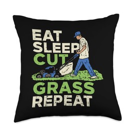 Funny Lawn Mowing Lawn Mower Design Lawn Care Throw Pillow