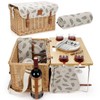 WILLOW WEAVE Picnic Basket with Table, Wine Picnic Basket Set