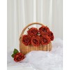DuHouse 5Pcs Silk Roses Fake Burnt Orange Roses with Stems