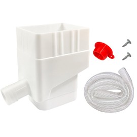 Rain Barrel Diverter Kit, Rain Water Collection Diverter,Roof Gutter System Diverter for Yard Rain Barrels Patio Landscape with 40" Hose Rubber Stopper and Screws 2''x 3'' Standard Downspouts