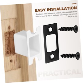 IWOWHERO Black Gusset Screw Flush Bolt Black Repair Kit Locks Proofing Security Strike Plate