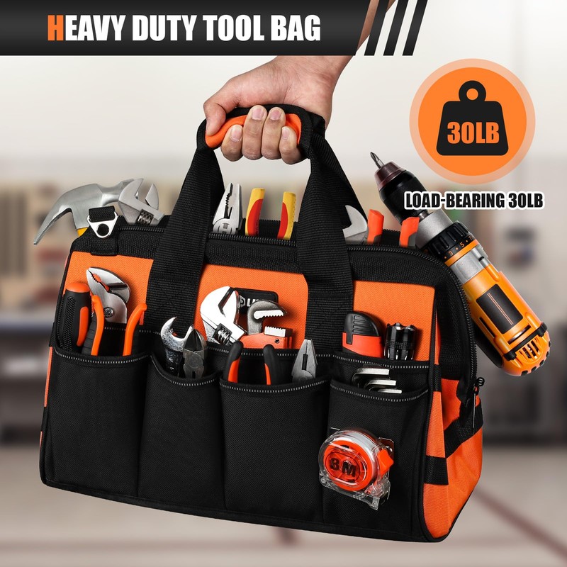 UUP Heavy Duty Tool Bag 15-Inch, 16-Pocket Portable Soft Tool