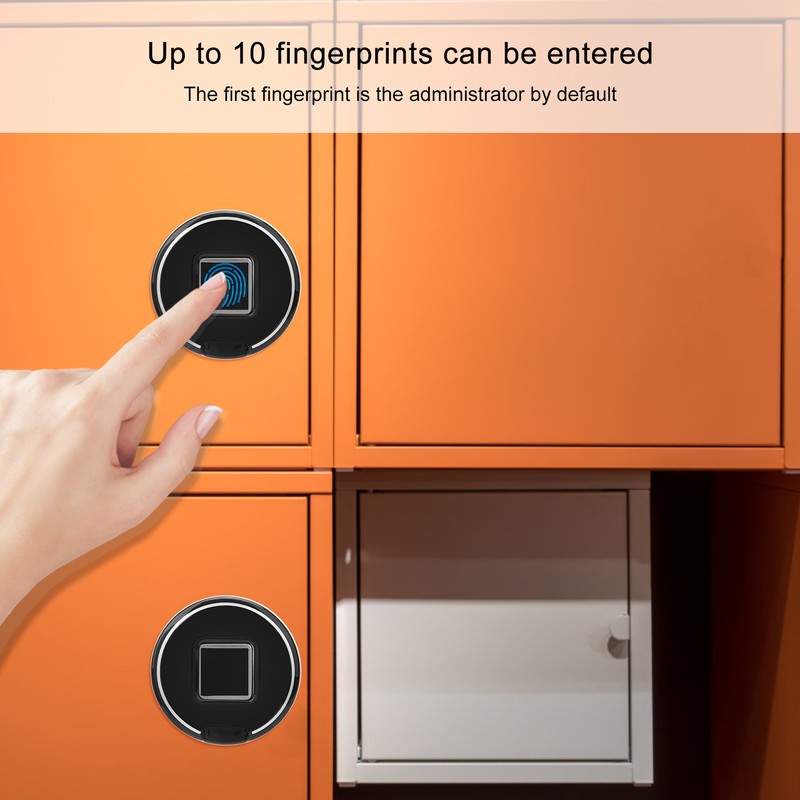 Fingerprint Cabinet Lock Kit Biometric Keyless Locking Anti‑Theft Low Battery
