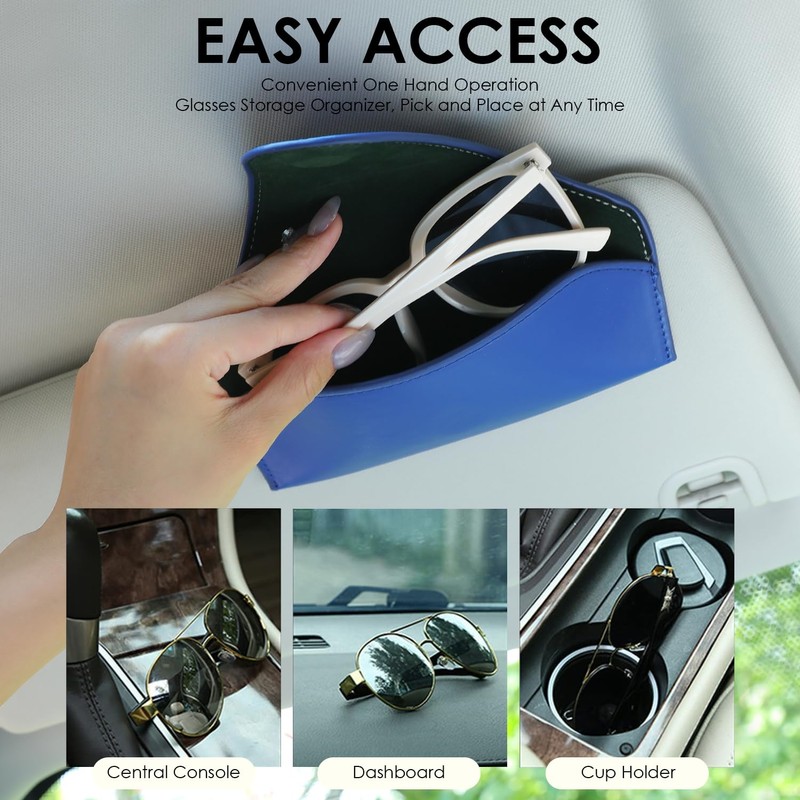KEVANCHO Sunglass Holder for Car Visor, Car Sunglasses Holder Eyeglasses