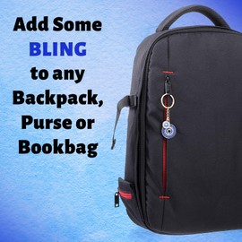 AOZUO Evil Eye Keychain, Bling Evil Eye Keychain with Keyring Good Luck Amulet Protection Charm for Women Men