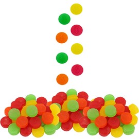 Assorted Fruit JuJu Coins, Delicious Jelly Gummy Candy, Fun and Festive Holiday Snacking, Party Favor (Half-Pound)