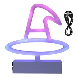 Letrero de Neón para Sombrero de Bruja, Letreros de Luces LED para Sombrero de Bruja de Luminosidad, Letrero de Neón LED de Luminiscencia Uniforme para Dormitorio, Sala de Juegos, Decoración de Sala,