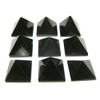 Natural Set of Nine Black Agate Loose Gemstone Pyramids Crystal
