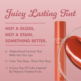rom&nd JUICY LASTING TINT #08 Apple Brown - K-Beauty Glossy Lip Stain for Hydrating, Long-Lasting & Natural 'Bare Juicy' Finish