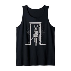 Horror Girl Bunny Mask Slasher Goth Alt Anime Creepy Rabbit Tank Top
