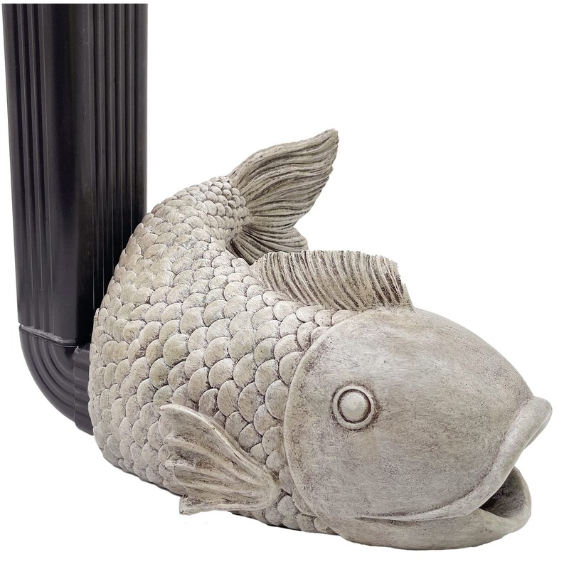 Euiroet Real Fish Sculpture Gutter Downspout Extender,Garden Statues Ornament,Decor Downspout