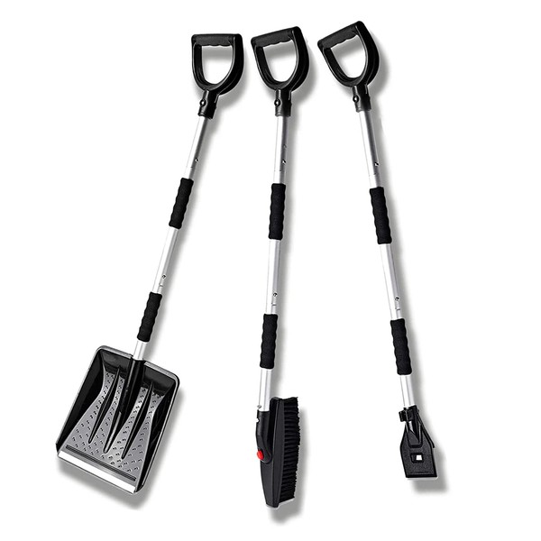 VaygWay 3 in1 Snow Shovel Kit- Premium Quality Portable Collapsible