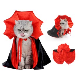 Pet Cape Costume, Adjustable Cat Vampire Cloak Cat Wizard Outfit Pet Witch Cosplay Apparel Chrismas Pet Cloak Party Costumes for Small Medium Dogs Cats Supplies