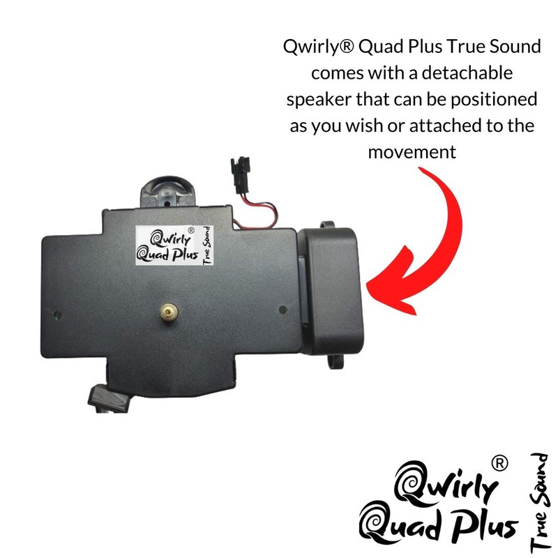 Chiming Quartz Clock Movement Qwirly True Tone Quad Plus -