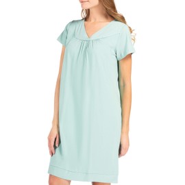 Fishers Finery Women's EcoFabric Short Sleeve Nightgown; Tagless (Sea, M)