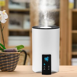 4L Smart Humidifiers for Bedroom Large Room Ultrasonic Mist Humidifiers Modern Essential Oil Diffuser Air Humidifier with Intelligent Humidity Setting for Home House Bedroom Office, White