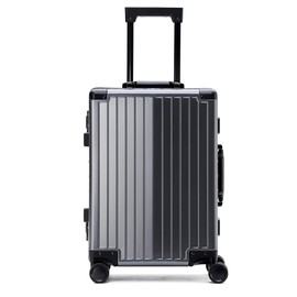 YYW Aluminum Carry-On Luggage Airline Approved Lightweight Suitcase with TSA Lock and Silent Wheels, Hardshell Spinner Business Travel (Gunmetal gray, 20in)