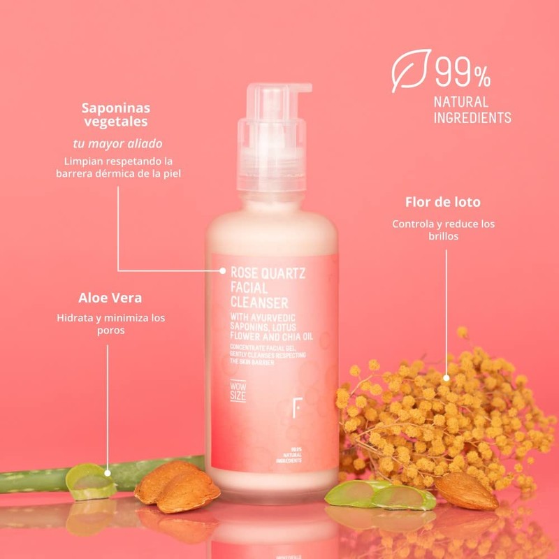 Mild Facial Cleanser 99.9% Natural Rose Quartz Facial Cleanser (200