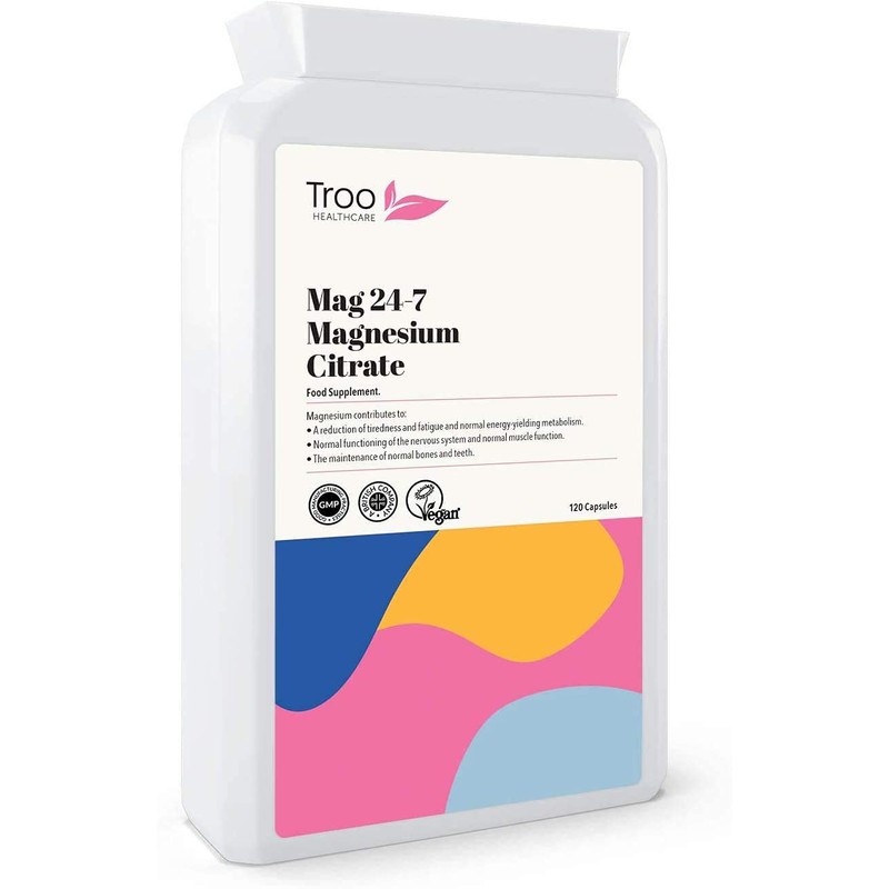 Troo Magnesium Citrate 120 Capsules 500mg Mag24-7 - Highly Absorbable