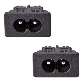 uxcell Uxcell C8 Panel Mount Plug Adapter 250V AC 2.5A 2 Pins IEC Inlet Module Plug Power Socket Straight 2pcs