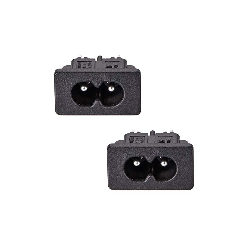 uxcell Uxcell C8 Panel Mount Plug Adapter 250V AC 2.5A