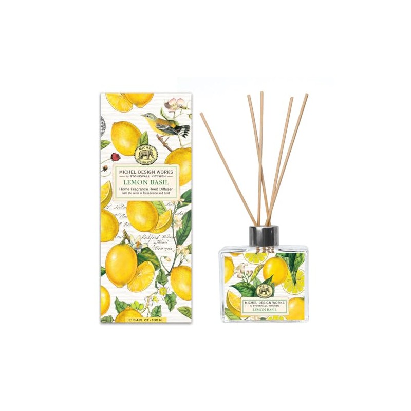 Michel Design Works Home Fragrance Reed Diffuser, Lemon Basil (823008)