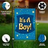 It's A Boy Garden Flag 12x18 Inch Double Sided Burlap