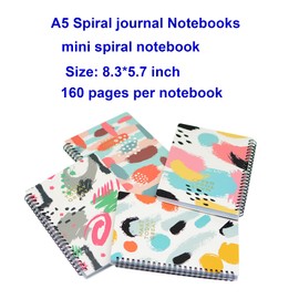 Yansanido Spiral Notebook, 4 Pcs A5 Thick Graffiti Design Hardcover 8mm Ruled 4 Color 80 Sheets -160 Pages Journals for Study and Notes (Colorful)