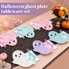 Halloween Plates and Napkins, Pastel Ghost Party Tableware Set, Serves