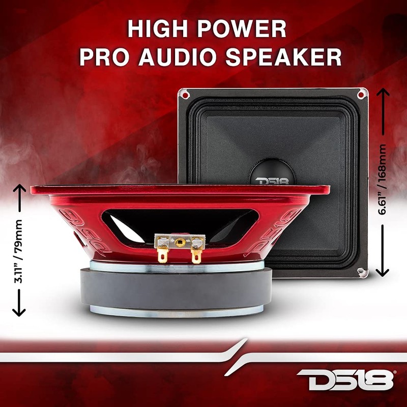 DS18 PRO-X6.4MSQ 6.5X6.5'' Square Midrange Loudspeaker 500 Watts 250W RMS