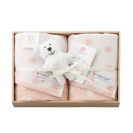 Stylem Takisada-Osaka Imabari Towel, Made in Imabari, Baby Gift, Gift Set, 3 Pieces, Face Towel x 2, 13.4 x 31.5 inches (34 x 80 cm), 1 x 1 (9 x 13 cm), First Towel Pink Baby Products, Baby Shower,