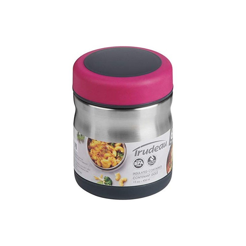 Trudeau Fuel Peak Stainless Steel Vaccuum Food Jar, Watermelon, 15oz