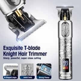 Suttik Juego profesional de cortadora de barba y afeitadoras eléctricas para hombres, recortadora de pelo para hombres, kit de corte de maquinilla de afeitar eléctrica con 2 cabezales de aluminio, gris