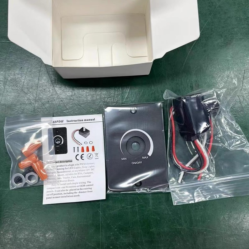 12V 5A 60W Light Dimmer, RV Boat Dimmer Switch High