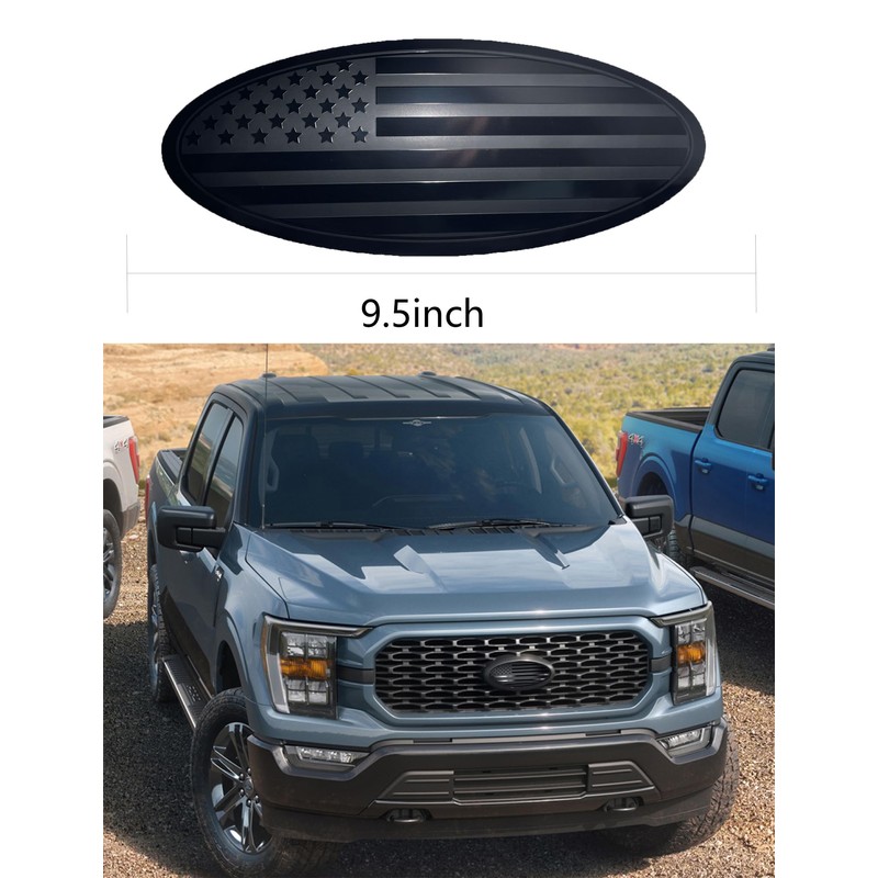 CONGCONG fit Ford Emblem, 9.5 inch Overlay Front Grille Tailgate