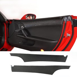 PIUGILH Door Armrest Window Side Panel Cover Compatible with Corvette C6 Z06 ZR1 2005-2013 Interior Door Anti-Collision Anti Kick Sticker Protector, 2PCS(Carbon Fiber Black)