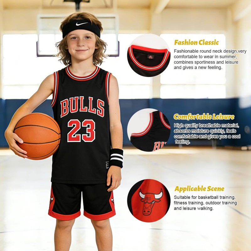 BSBUY Completo Basket Bambino, 2 Pezzi Senza Maniche Maglia Basket