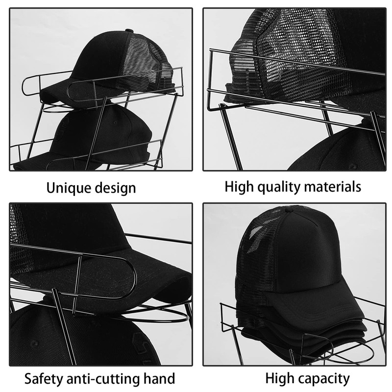 Zonon 4 Tier Hat Display Stand Wire Countertop Hat Display