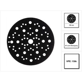 Mirka Pad Saver Ø 150mm 67 holes, 1 piece, for protecting sanding discs with Velcro coating, 8295612111