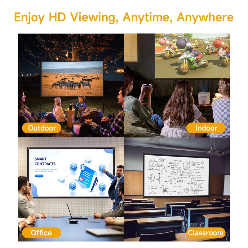 Outdoor Projector Screen with Stand, SCREENMAX 120 inch Foldable Projector