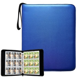 Card Binder with Sleeves, 9 Pockets Up to 900 Cards Binder Compatible with TCG Trading Cards, MTG Cards, Portable Waterproof Card Storage Bag with Sleeves for Game Cards Collection (Blue)