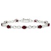 Sterling Silver Oval Polished Infinity Dainty Synthetic Ruby Tennis Bracelet